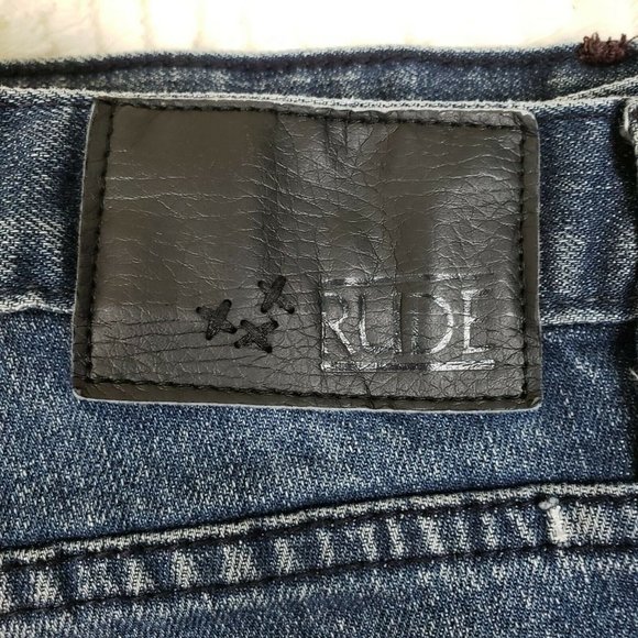 Rude Womens Blue Medium Wash Regular Fit Denim Skinny Jeans Size 36 - Picture 5 of 7